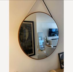 WEST ELM ROUND HANGING MIRROR 36”