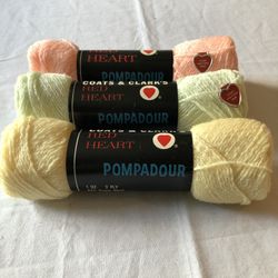 Coats & Clark’s Red Heart Pompadour Yarn - 3 Skeins, Various Colors
