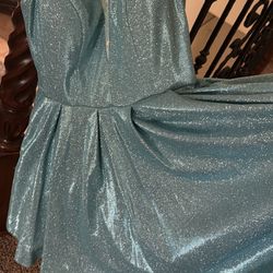 Blue Sparkly Homecoming Style Dress