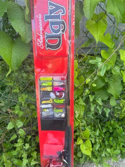 Fishing rod with all different types of lures