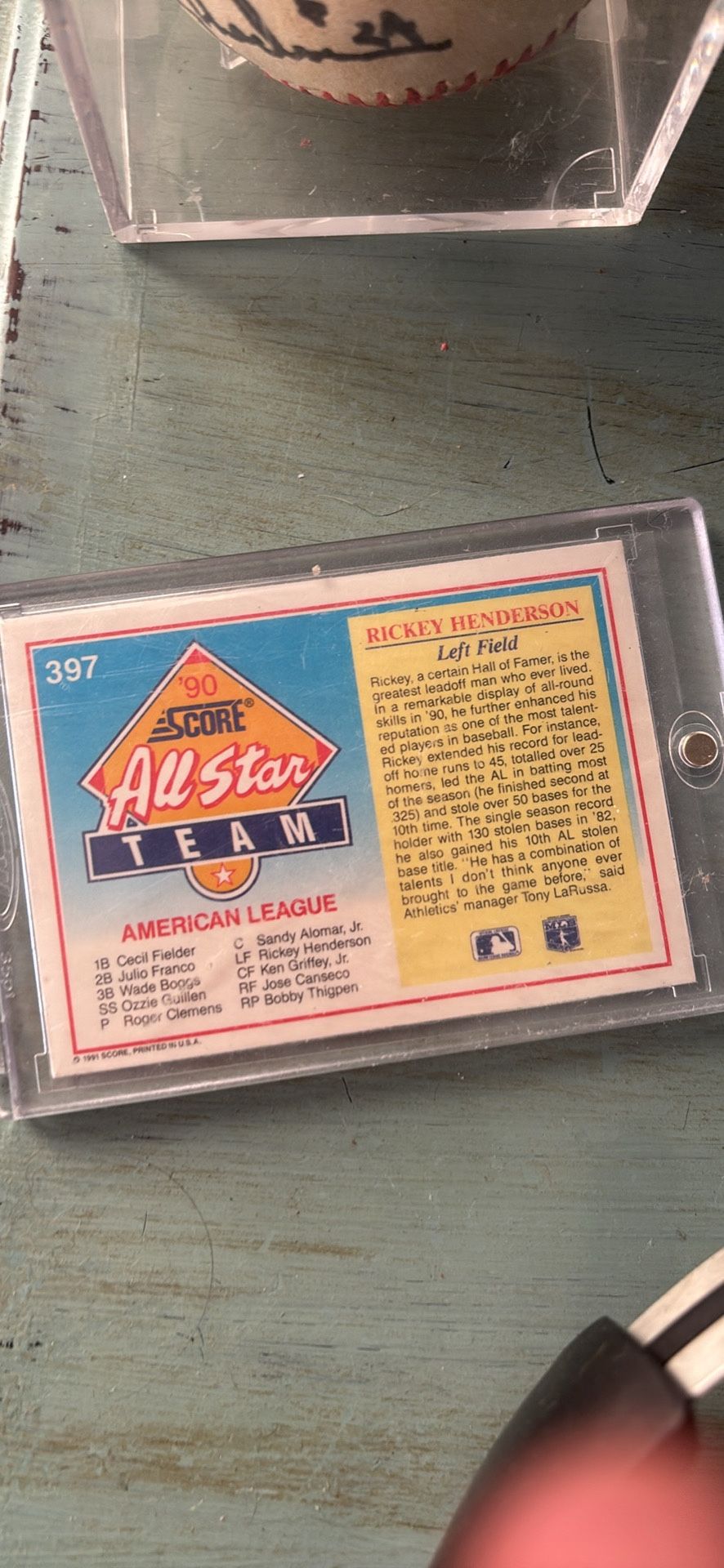 Ricky Henderson Ball And Card