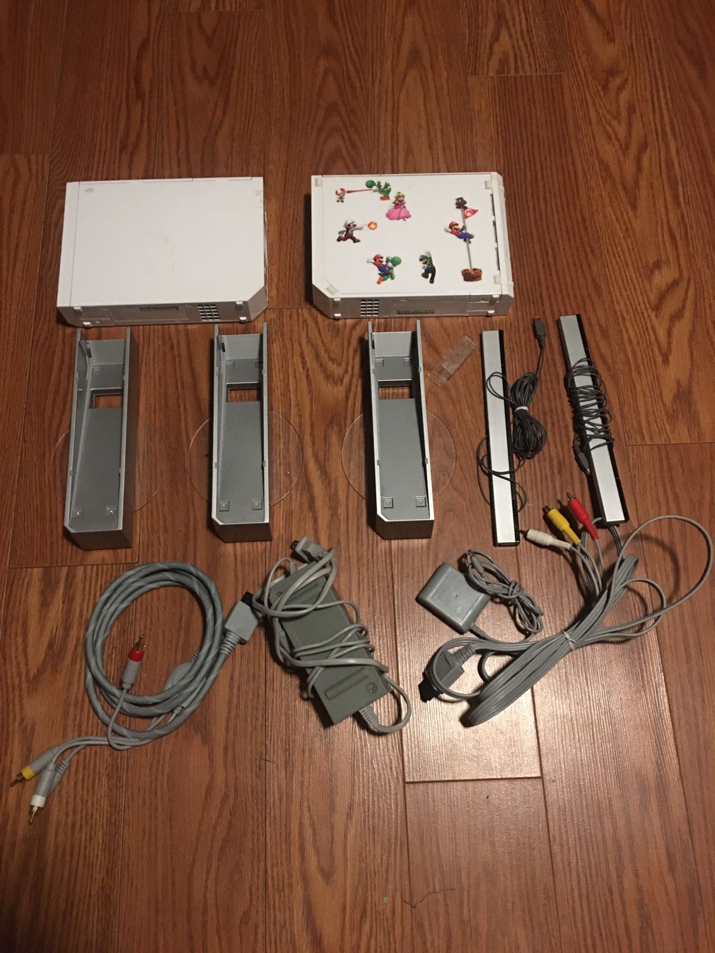 Wii Consoles, Sports Package, Exercise Package, Controllers, Games, Extra Parts, And A Wii Disney Set.