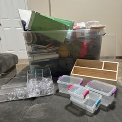 Random Art Bin Supplies And Storage Items 