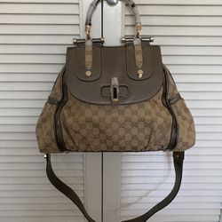 Gucci monogram GG pop bamboo handle tote bag