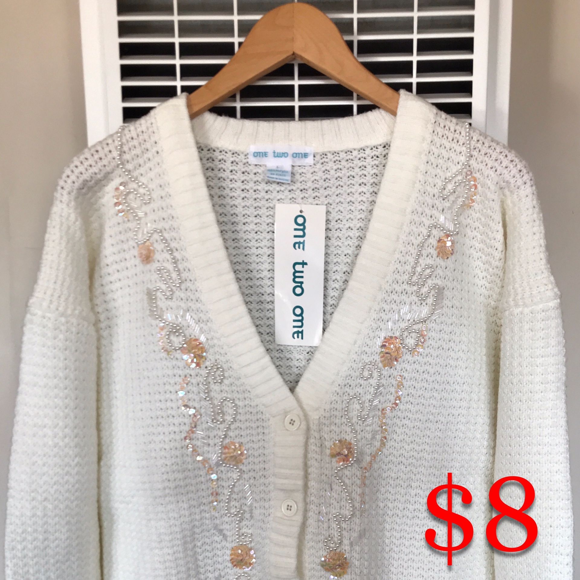 (NEW) (1 AVAILABLE) WOMEN’S ONE TWO ONE CARDIGAN - SIZE: LARGE