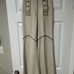 North Beach Leather Pant Suit, Cream Color, Women’s Size 6