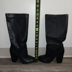 Aldo 16 Inch Knee High Boots, Black, Chunky Heel, 3 Inch Heel, High Fashion