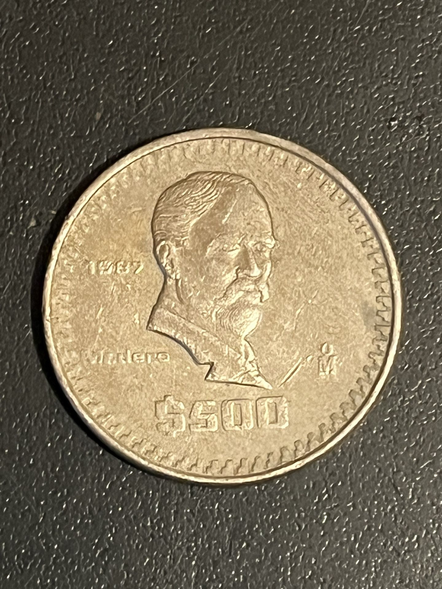 1987 Mexico Mexican $500 Peso Coin ESTADOS UNIDOS MEXICANOS KM# 529