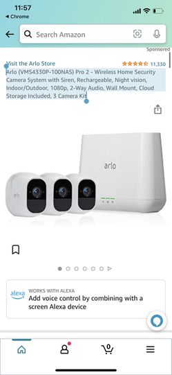 Tether varemærke Encommium Arlo Pro 2 Wireless Home Security Camera System With Siren, Night Vision- 4  Camera Kit for Sale in Jersey City, NJ - OfferUp
