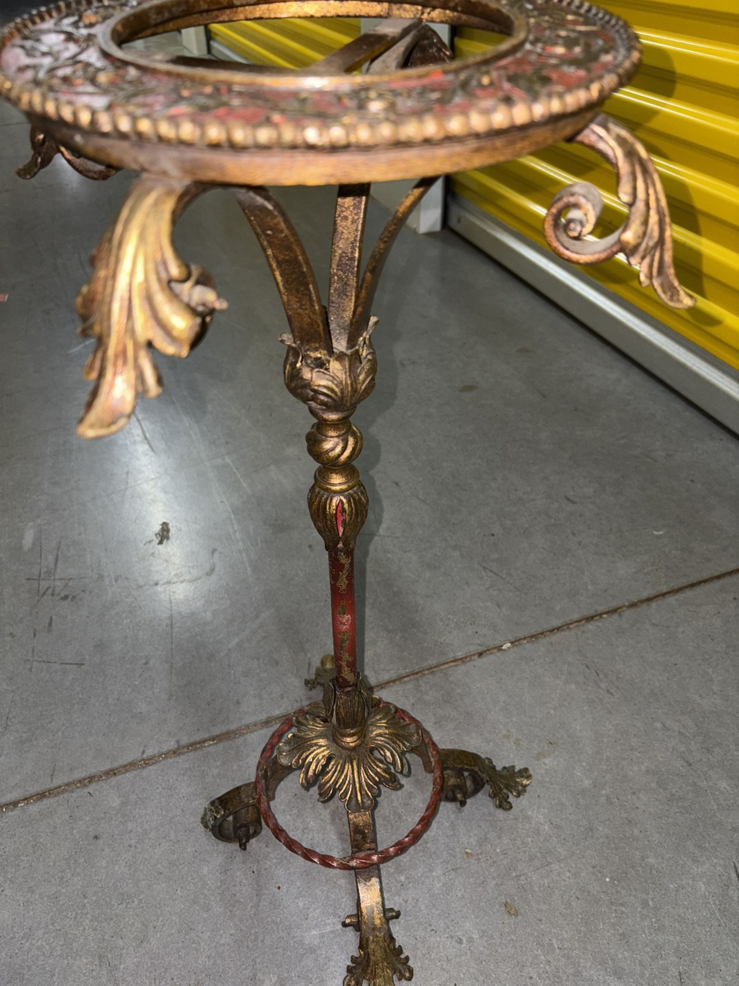 Beautiful Design Metal Plant Stand Missing The Rest Of Its Foot