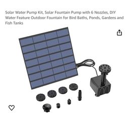 Brand new Solar Water Pump Kit, Solar Fountain Pump with 6 Nozzles, DIY Water Feature Outdoor Fountain for Bird Baths, Ponds, Gardens and Fish Tanks  