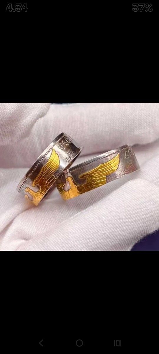 German Reich Eagle Gold Bangle Ring One Size Fits All