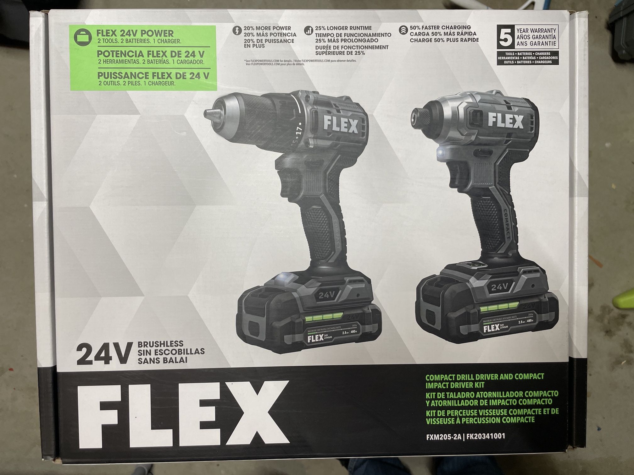 Flex 24V Compact Brushless Drill/Impact Kit New