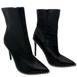 Women’s Leather Black Ankle Boots 8.5