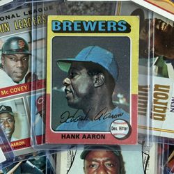 Hank Aaron - 14 Baseball Cards (1970 To 2002)