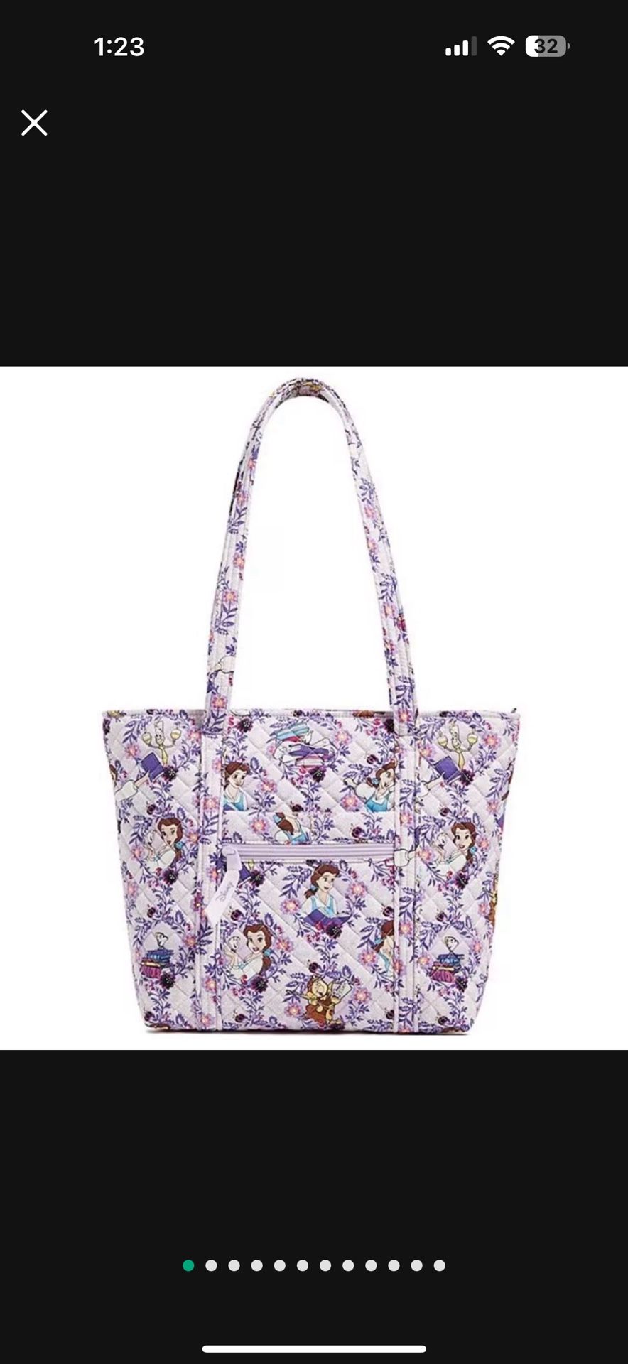 Disney Princess Belle Floral Vera Tote Bag (New With Tags)