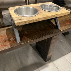 Dog / Cat / Pet Food Stand with Bowls 