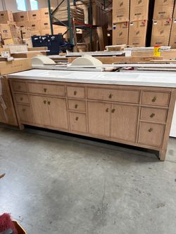 84” Bathroom vanity in wood color