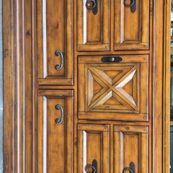 Large Solid Wood Armoire / Entertainment Cabinet 