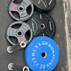 Like New Set Of Rubber Olympic Weights 