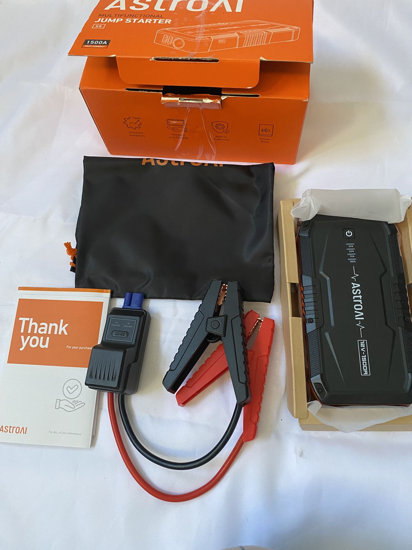 AstroAI S8 Car Battery Jump Starter, 1500A Peak Car Jumper Starter Battery Pack for Up to 6.0L Gas & 3.0L Diesel Engines, 12V Portable Jump Box with 3