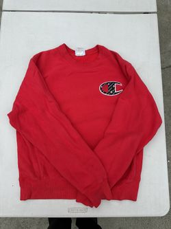 Champion Red Reverse-Weave Sweatshirt (Medium)