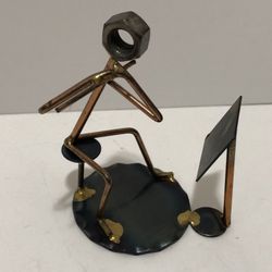 Rock Creek Metal Craft Art FIGURINE - FLUTE PLAYER Handmade USA MUSICIAN