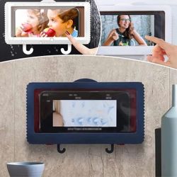 Shower Bathtub Phone Holder Waterproof Wall Phone Holder Mount with Touch Screen Transparent Cover