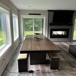 Farmhouse Table With Benches