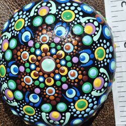 Handpainted Stone Paperweight Stunning 