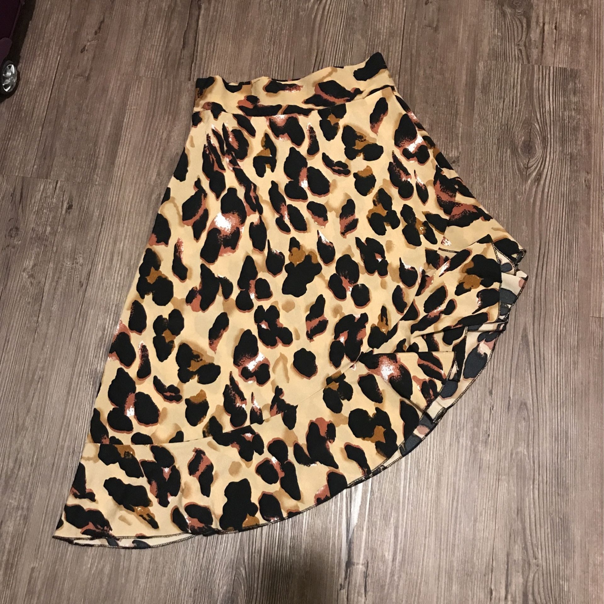 Leopard asymmetric skirt (XXS)