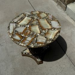 Aruto Pani Style Onyx Abalone Side Cocktail 20” Table