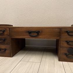 Antique Japanese Keyaki Desk