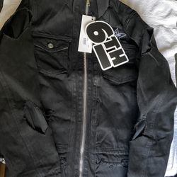 Men’s 6th Neighborhood Distressed Black Denim Jacket Size Large
