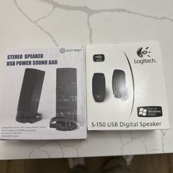 Connectland CL-SPK20037 2.0 Speaker System 5 W RMS Black (clspk20037) & Logitech  Logitech S150 Digital USB Stereo Computer Speakers NEW OPEN BOX   Co