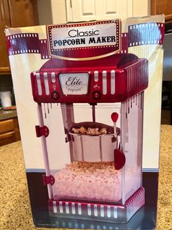 Brand-new Elite EPM-250 countertop popcorn machine, still in the box
