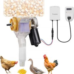 Automatic Poultry Feeder，16 Groups Automatic Chicken Feeder，Timed Feeder for Chickens, Ducks, Geese, Pigeons, Dogs, Fish, Cat