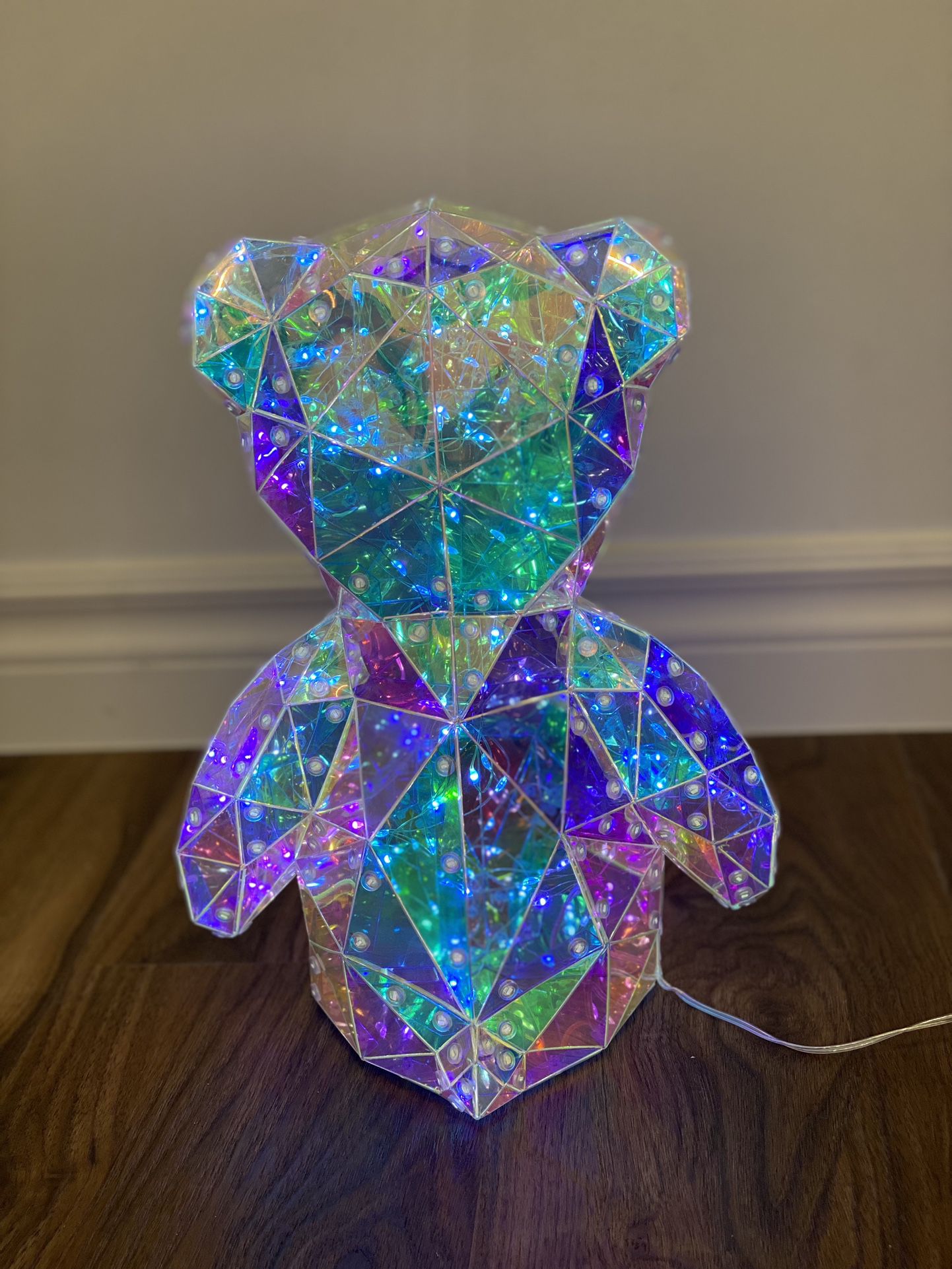 12"H Glow Luminous LED Bear Holiday Gift LED Teddy Bear Rainbow Color Valentine Wedding Party Deco Night Light