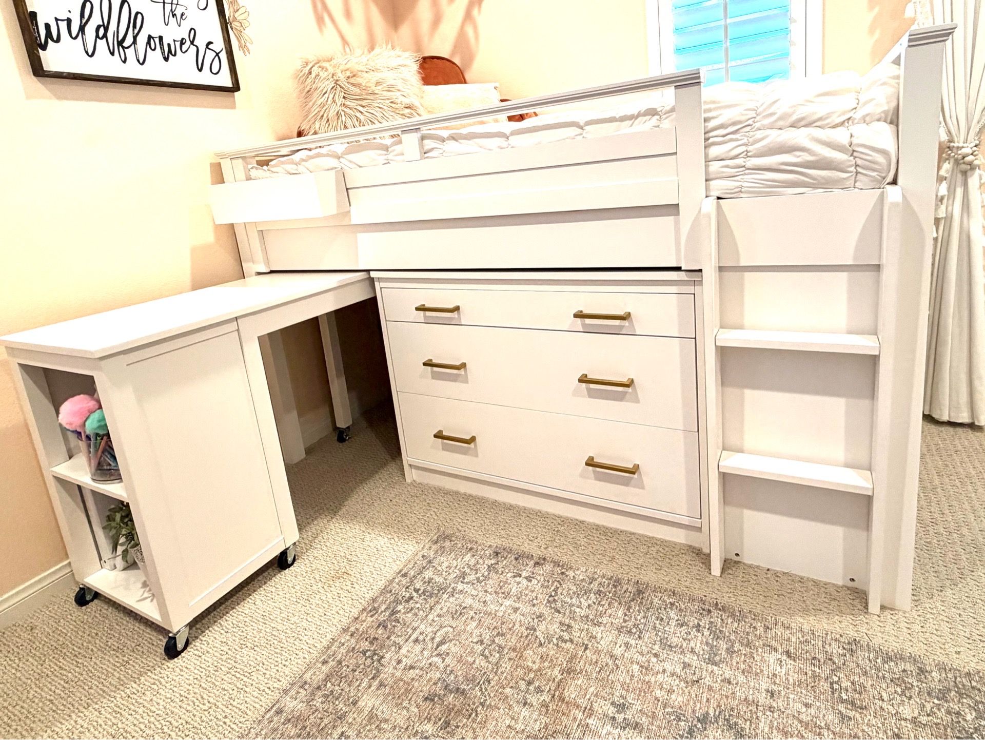 Pottery Barn Loft Bed- dresser, desk