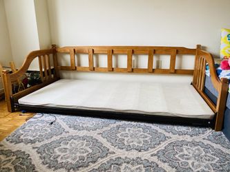 Daybed with wood frame and low profile box spring