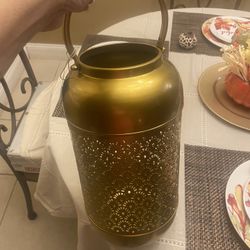 Gold Base / Candle Holder And Sunflowers 