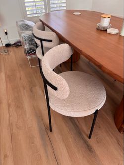 Boucle dining chairs