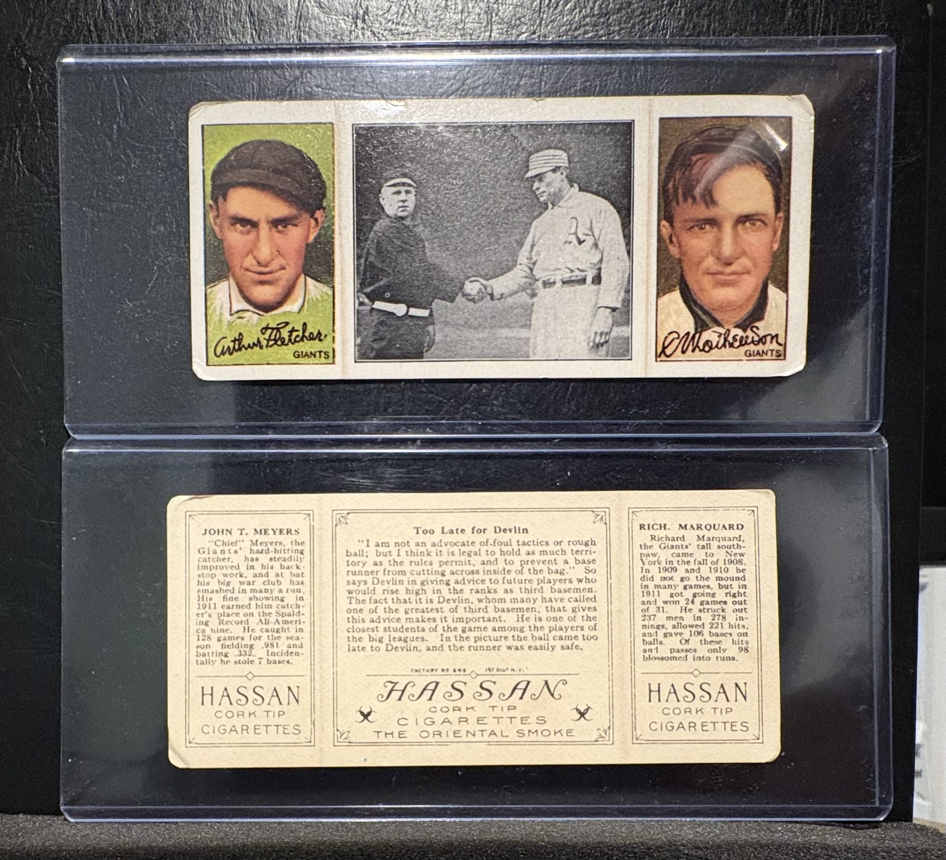 Giants 1912 Hassan Triple Folder High End Aged Reprints (Christy Mathewson, Arthur Fletcher, and more)