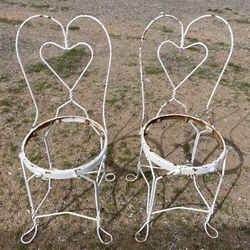 2 Twisted Metal Chairs $60