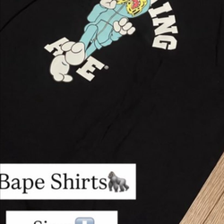 Bape T-shirts / 1 essential hoodie size large