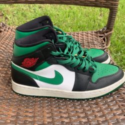 Jordan 1 mid green toe 