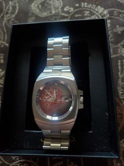 Ed Hardy new wristwatch, silver/red Tiger.