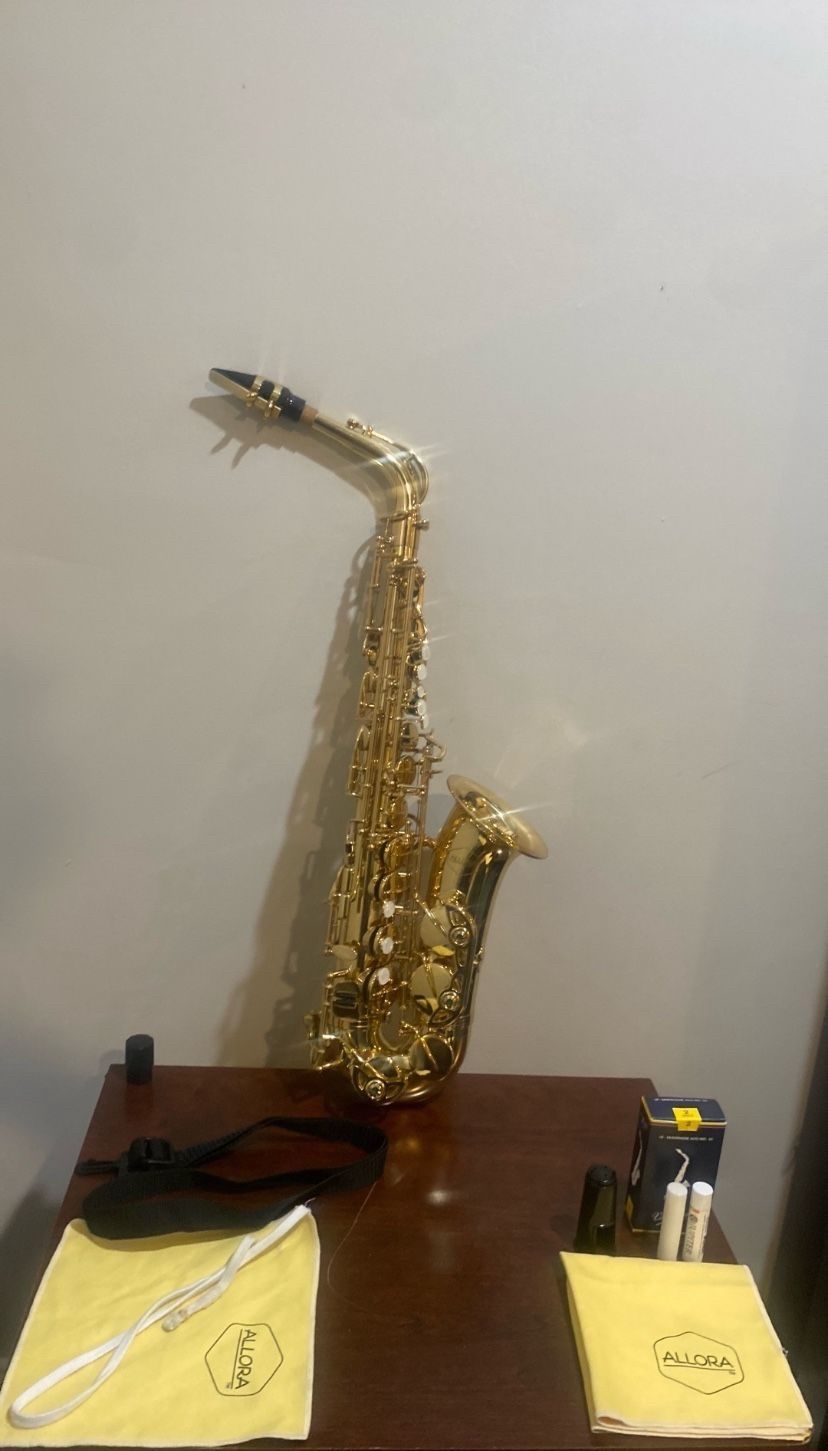 Allora AAS-250 Student Series Alto Saxophone, Gold Colored