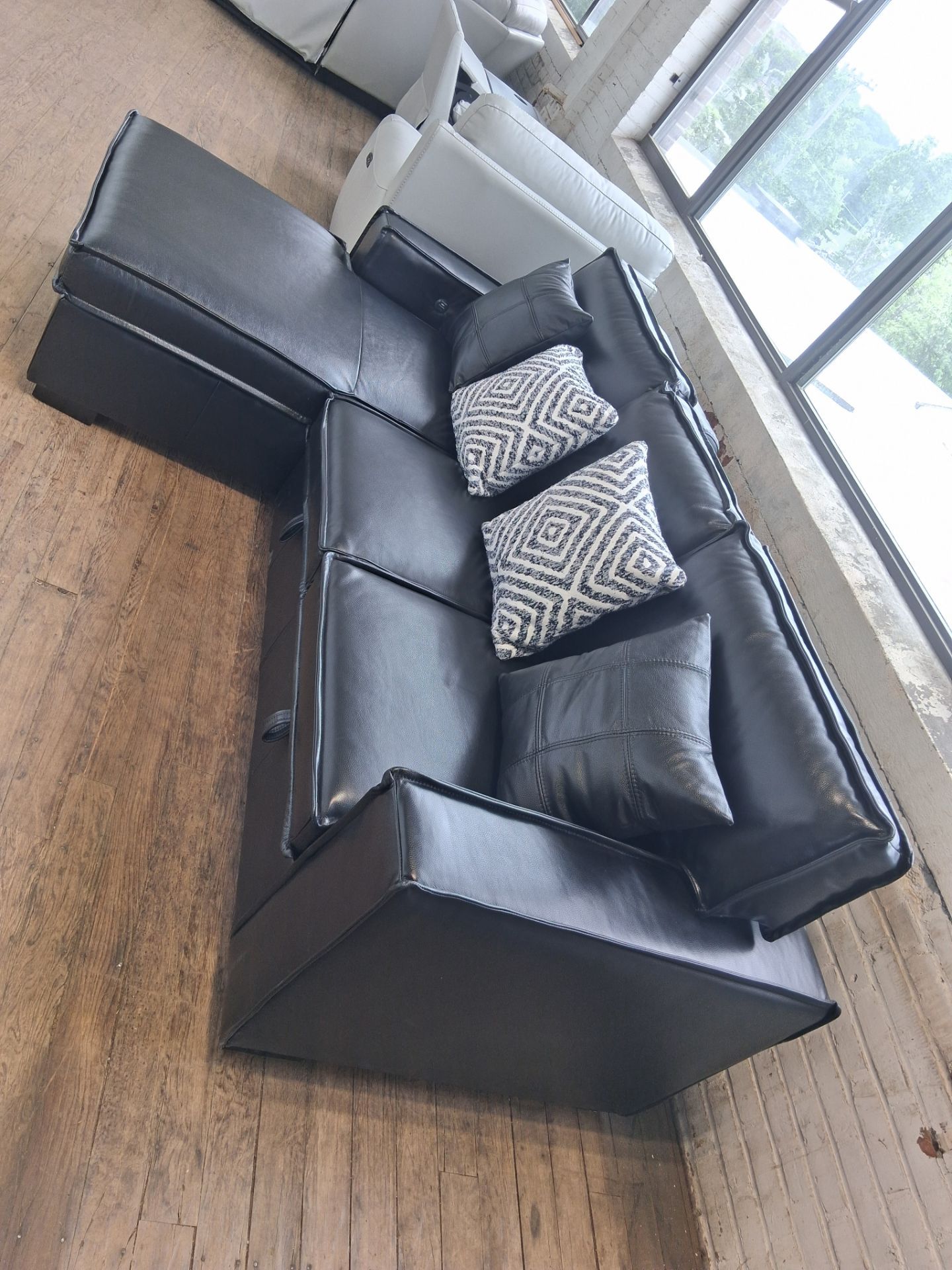 black leather furniture