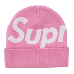 Supreme Big Logo Beanie Pink 